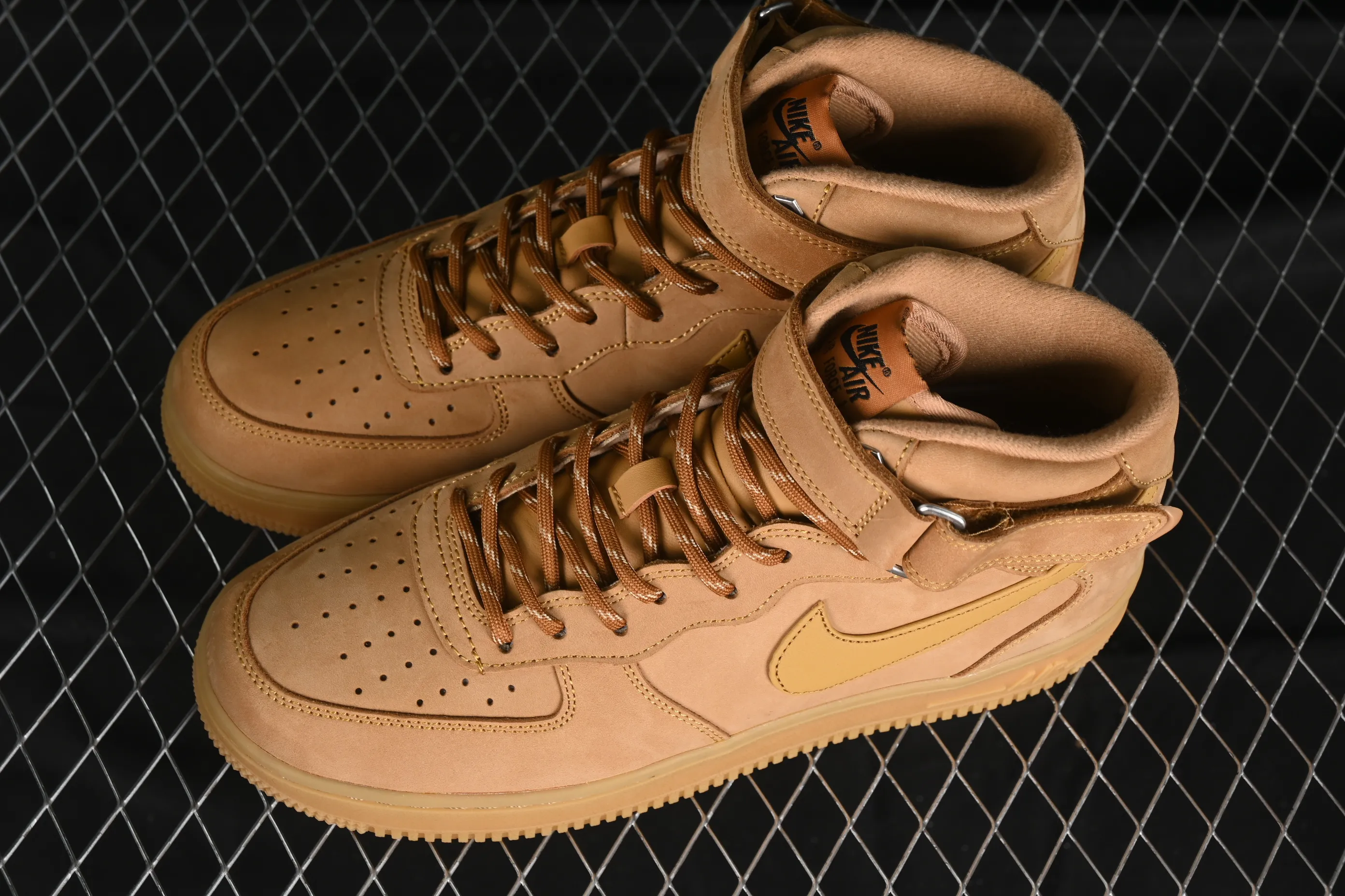 All categories Nk Air Force 1 Air Force series Nk Air Force 1 Mid Air Force mid-top #ZG version Nk Air Force 1'07 Mid Air Force 1 wheat-colored suede Chinese casual sneakers DJ9158-200